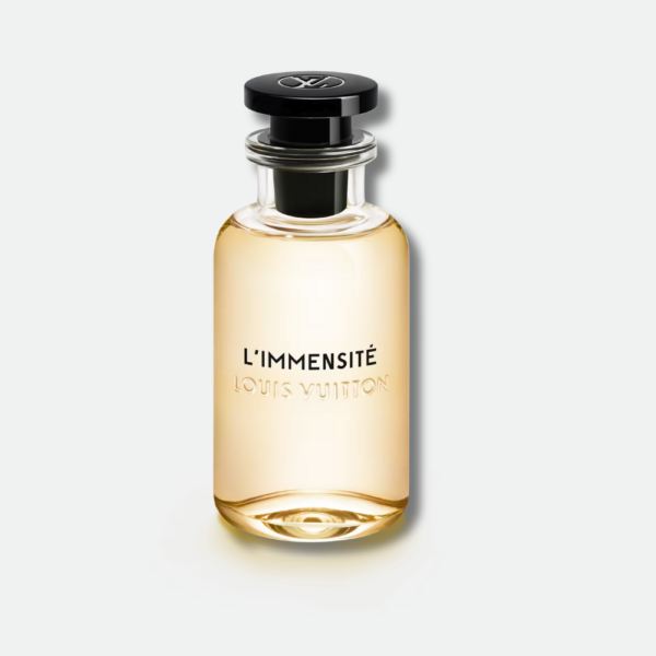 Flacon élégant de l'Eau de Parfum L'immensité de Louis Vuitton, symbole de voyage et de découverte